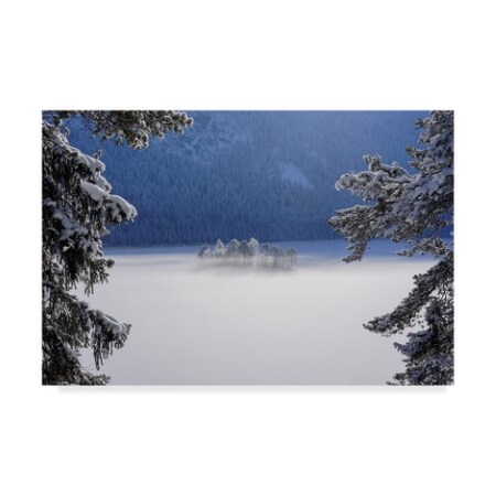 Trademark Fine Art Norbert Maier 'Fog Over Frozen Lake' Canvas Art, 16x24 1X04575-C1624GG